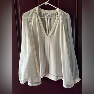 Elizabeth And James Sheer Long Sleeves Silk Blouse Size M
